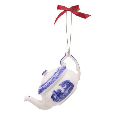 Blue Italian 3 Piece Tea Set Ornaments